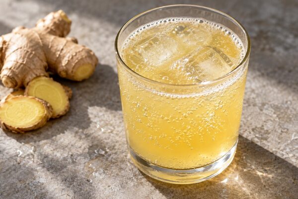 Ananas-Ingwer-Schorle: Fertiges Getränk aus einer alternativen Perspektive.