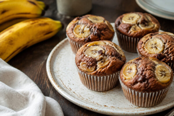Fertiges Gericht aus alternativer Perspektive. Rezept: Bananen-Schoko-Muffins