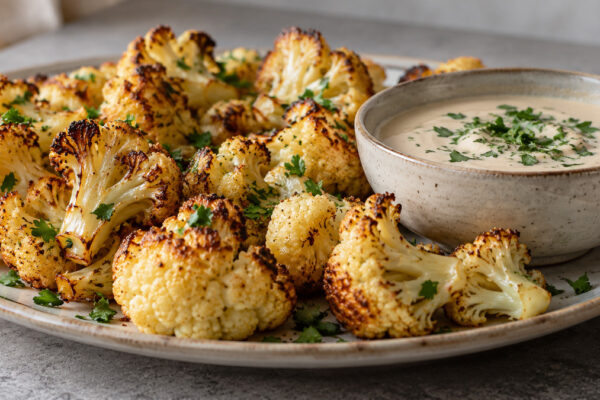 Blumenkohl-Happen mit Zitronen-Tahini-Dip