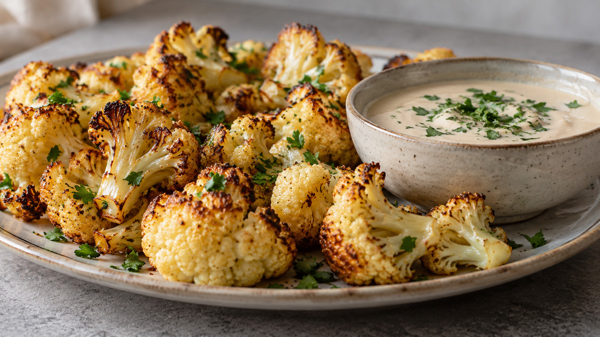 Blumenkohl-Happen mit Zitronen-Tahini-Dip
