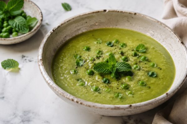 Fertiges Gericht aus alternativer Perspektive. Rezept: Erbsen-Minz-Suppe