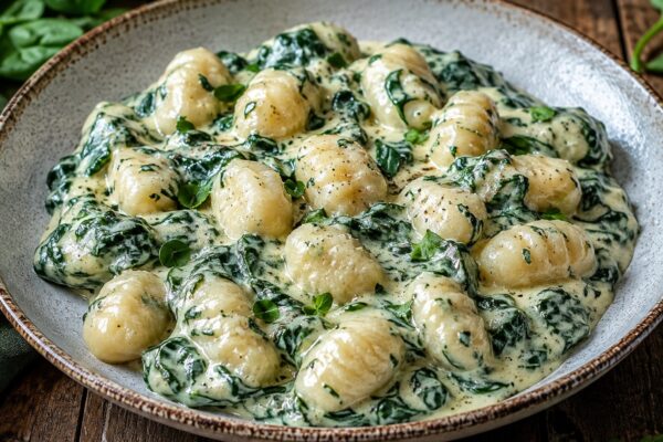 Gnocchi mit Spinat-Sahne-Sauce