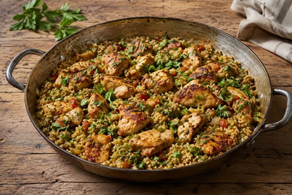 Hähnchen-Bulgur-Pfanne mit Kräutern