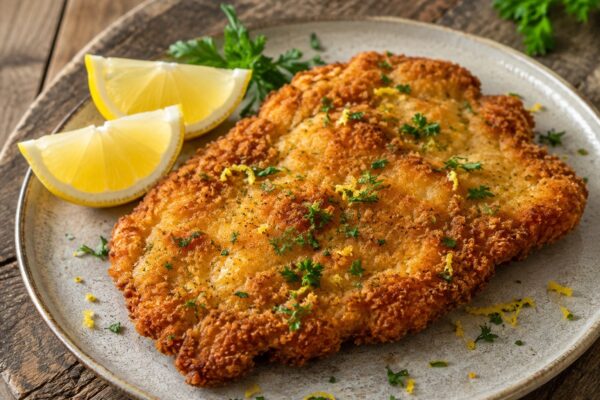 Hähnchen-Schnitzel mit Zitronenpanade
