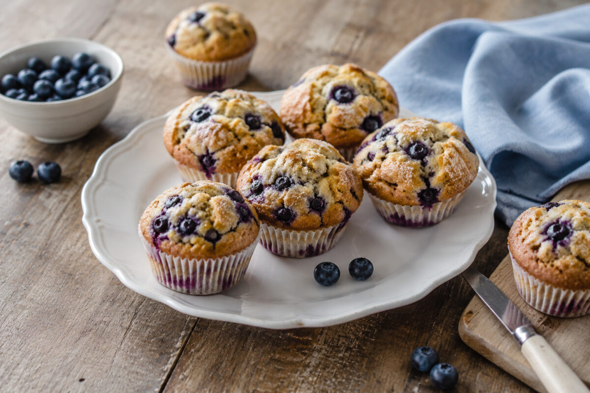 Fertiges Gericht aus einer alternativen Perspektive. Rezept: Heidelbeer-Muffins