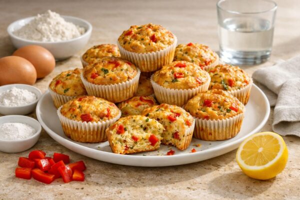 Herzhafte Muffins mit Paprika und Kräutern