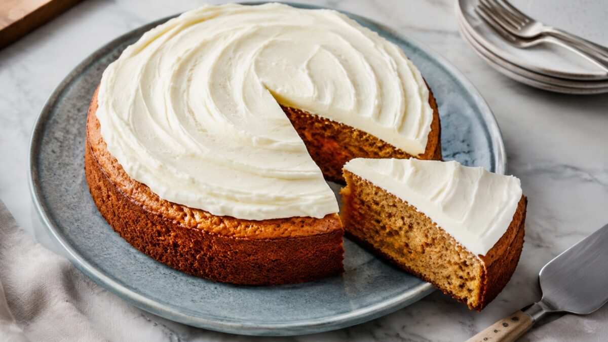 Fertiges Gericht aus einer alternativen Perspektive. Rezept: Karottenkuchen mit laktosefreiem Frischkäse-Frosting