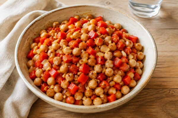 Fertiges Gericht aus alternativer Perspektive. Rezept: Kichererbsen-Paprika-Pfanne mit Kreuzkümmel