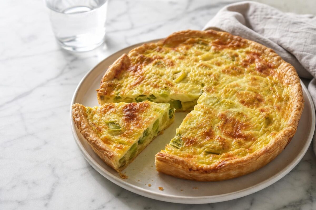 Fertiges Gericht aus einer alternativen Perspektive. Rezept: Laktosefreie Lauch-Quiche