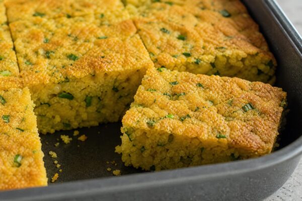Fertiges Gericht aus einer alternativen Perspektive. Rezept: Maisbrot mit Kräutern