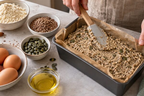 Mandel-Leinsamen-Brot mit Kürbiskernen