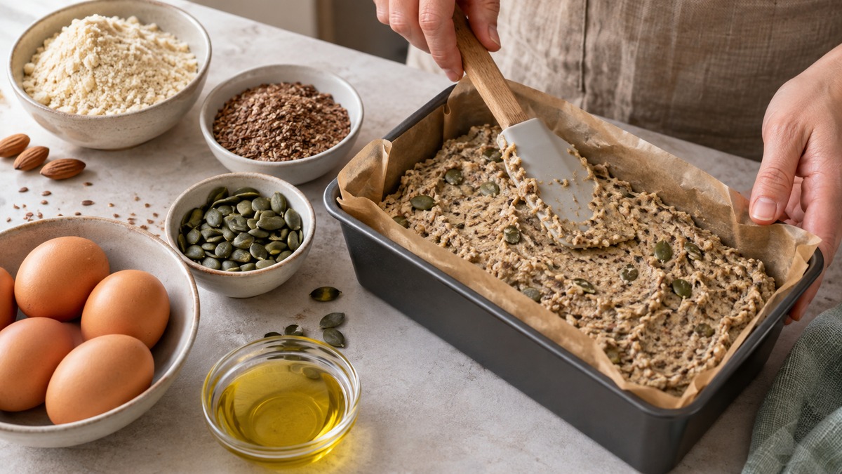 Mandel-Leinsamen-Brot mit Kürbiskernen