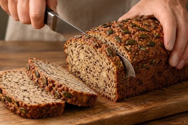 Mandel-Leinsamen-Brot mit Kürbiskernen