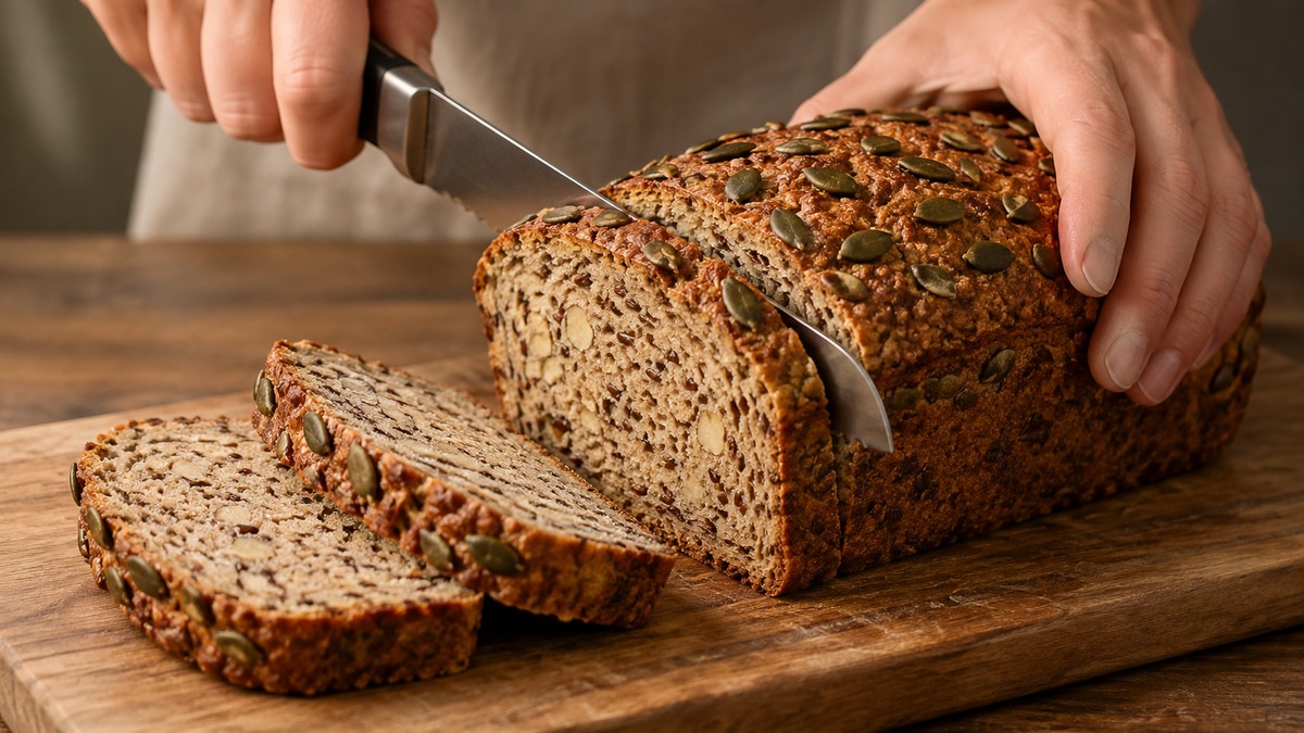 Mandel-Leinsamen-Brot mit Kürbiskernen