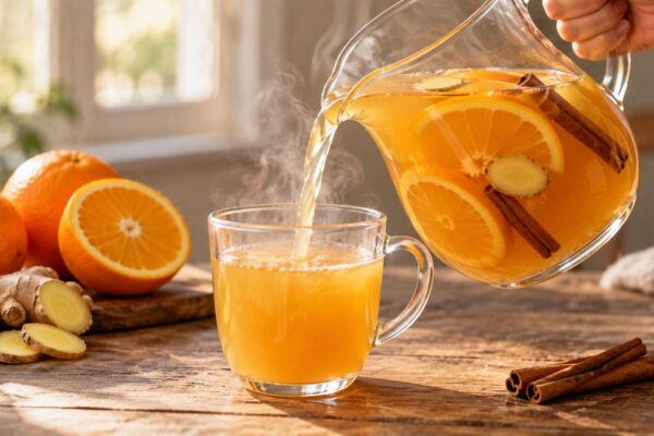 Orangen-Ingwer-Punsch: Alternative Anrichtung oder aktive Servierszene.