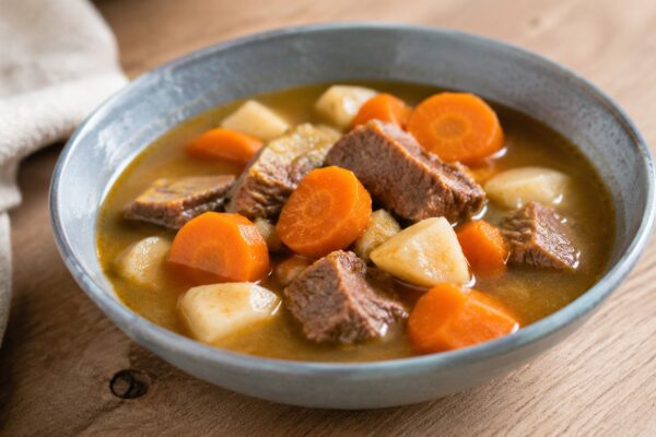 Fertiges Gericht aus alternativer Perspektive. Rezept: Rindfleisch-Gemüse-Eintopf mit Wurzelgemüse