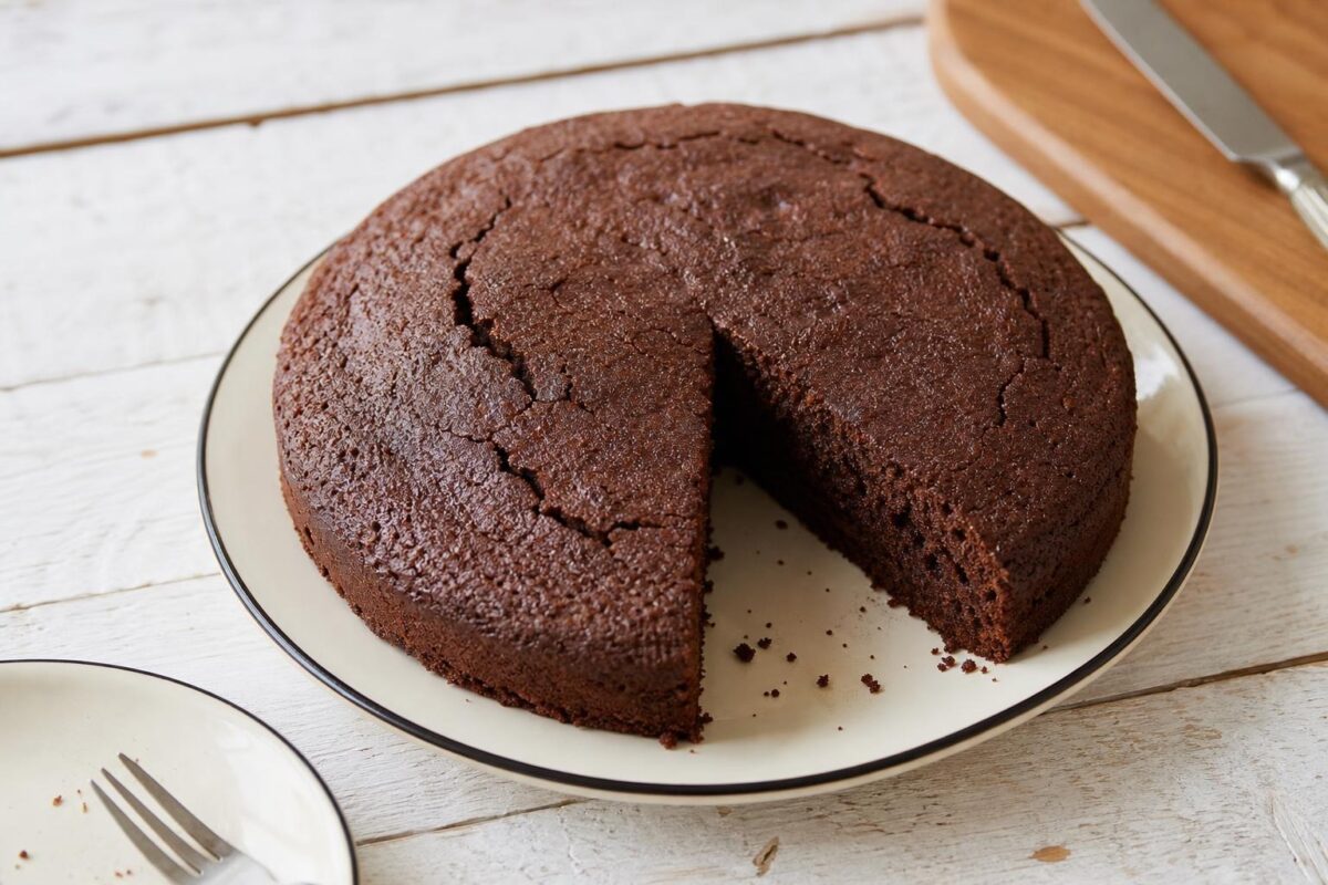 Fertiges Gericht aus einer alternativen Perspektive. Rezept: Saftiger Schokoladenkuchen