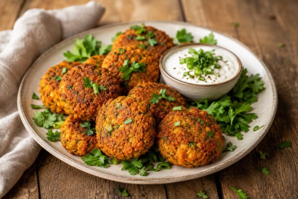 Süßkartoffel-Falafel mit Kräutern