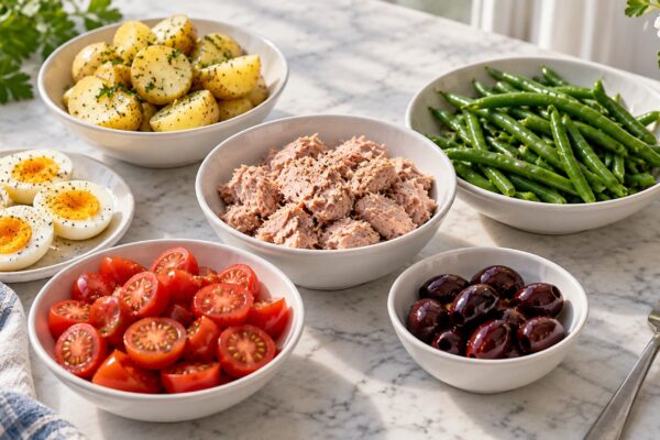 Thunfisch-Niçoise-Bowl mit Kartoffeln