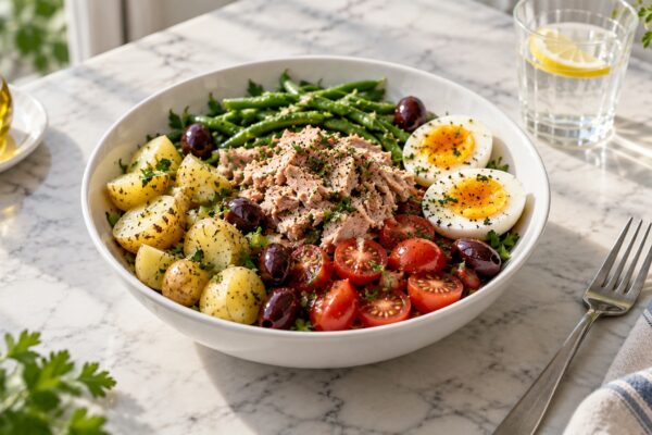 Thunfisch-Niçoise-Bowl mit Kartoffeln