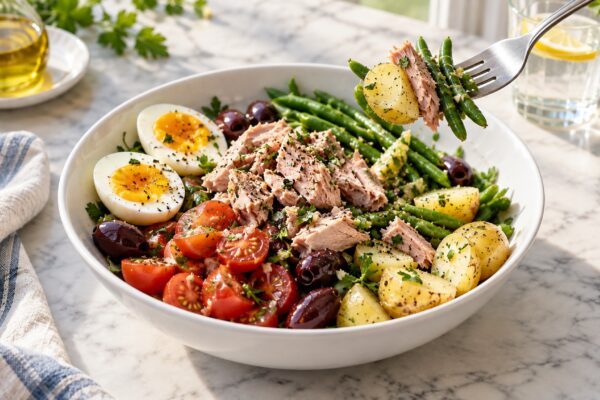 Thunfisch-Niçoise-Bowl mit Kartoffeln