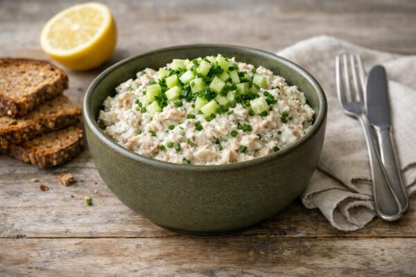 Thunfischcreme mit Gurke und Kräutern