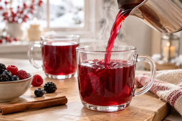 Winterlicher Beerenpunsch: Alternative Anrichtung oder aktive Servierszene.