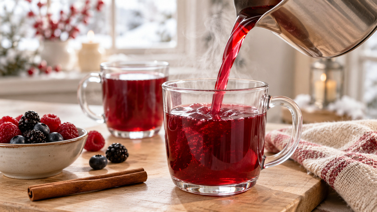 Winterlicher Beerenpunsch: Alternative Anrichtung oder aktive Servierszene.